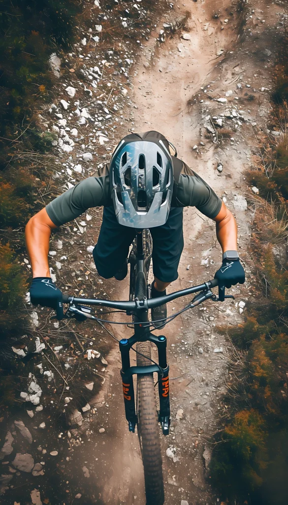 dynamic-overhead-shot-mountain-biker-trail
